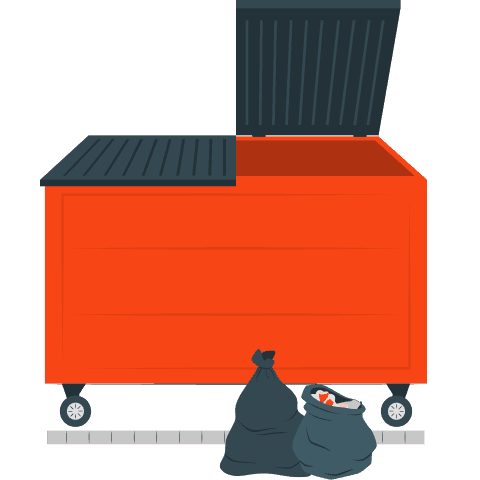 Roll off dumpster container